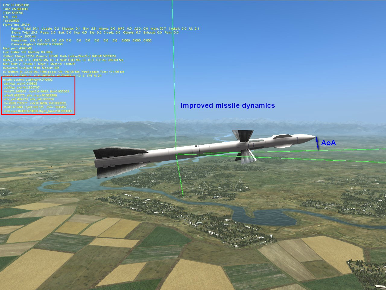 Улучшенная динамика полёта ракет класса "воздух-воздух"