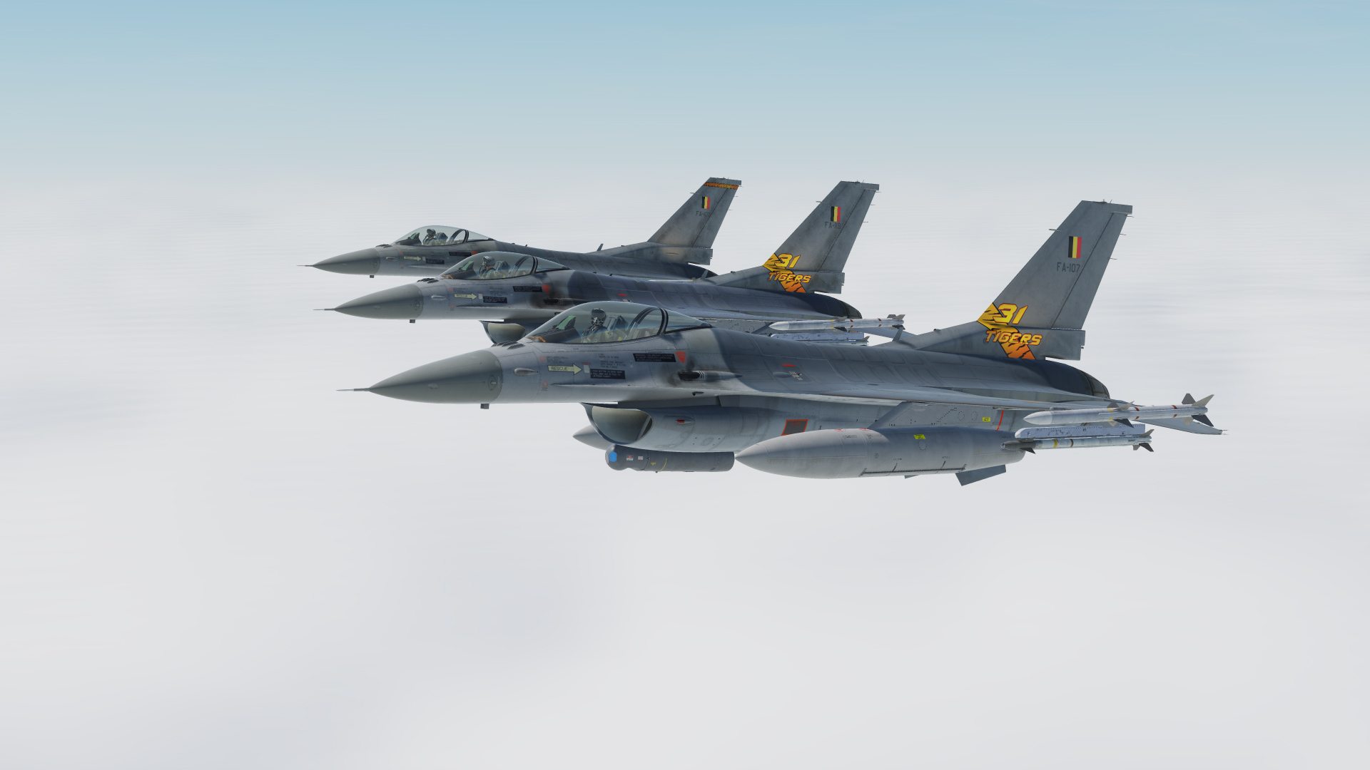 F-16 Belgian Air Force 'Mini-Tiger' PACK (3 Skins)