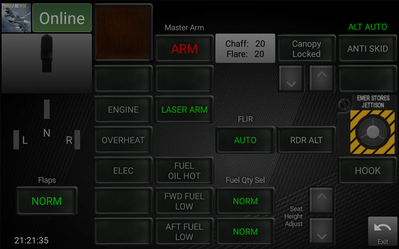 DCSCOINS (COckpit INdicators and States) Plugin for Touch Portal