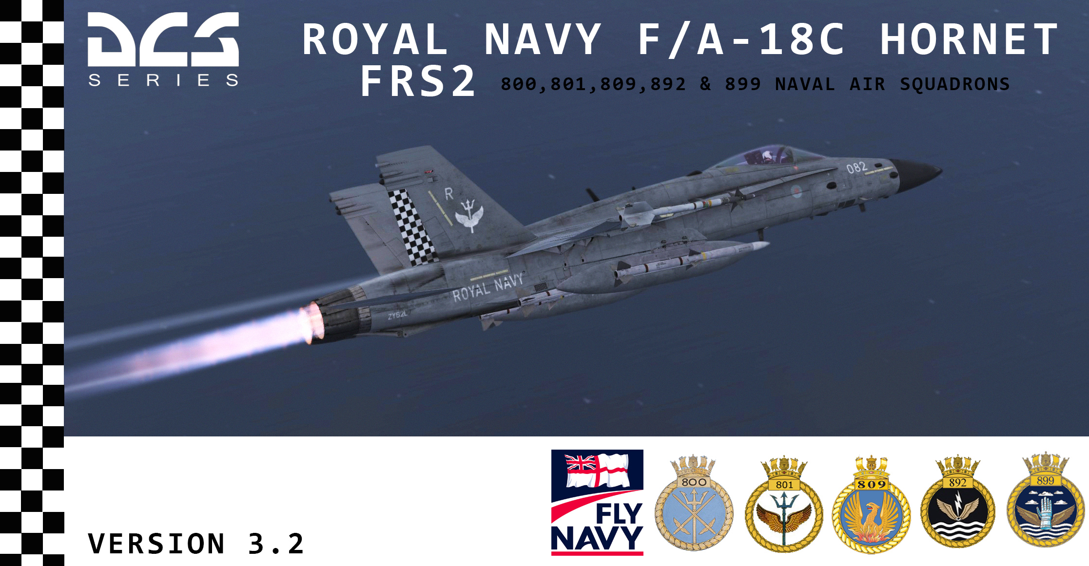 Royal Navy F/A-18C Hornet FRS2 Fictional Fleet Air Arm Skins - 800, 801,809,892 & 899 NAS | Version 4.0