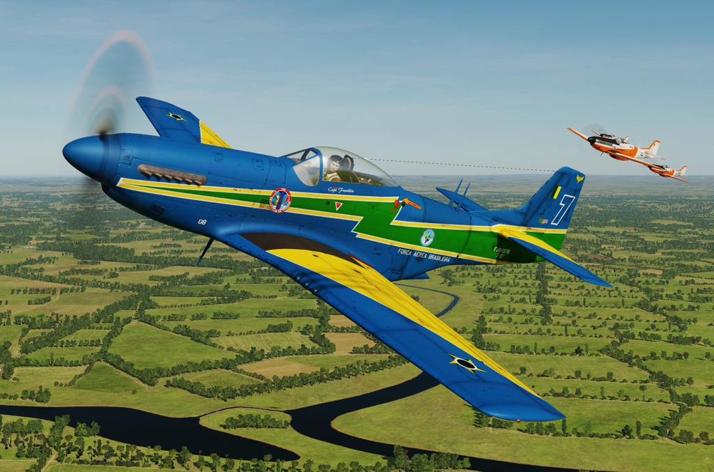 T-27 Tucano Brazilian Smoke Squadron #7 (sn 1308) (update vs 1.2)