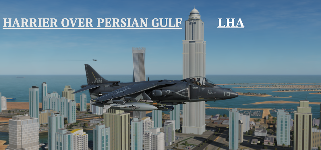 Harrier over Persian Gulf LHA Tarawa using modified Mbot Dynamic Campaign Engine