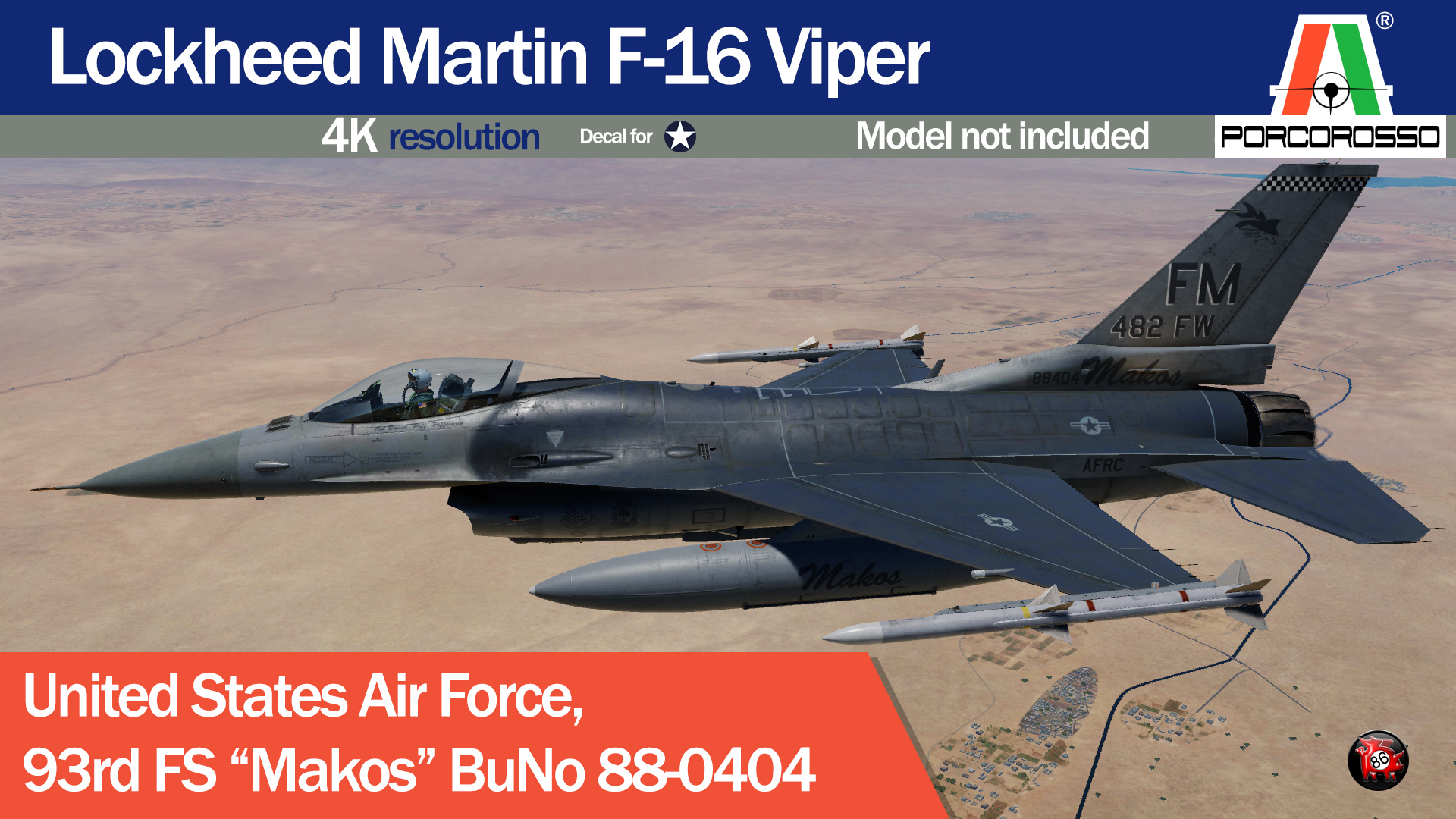 USAF 93rd FS "Makos" Serial No. 88-0404 by PorcoRosso86 UPDATE 