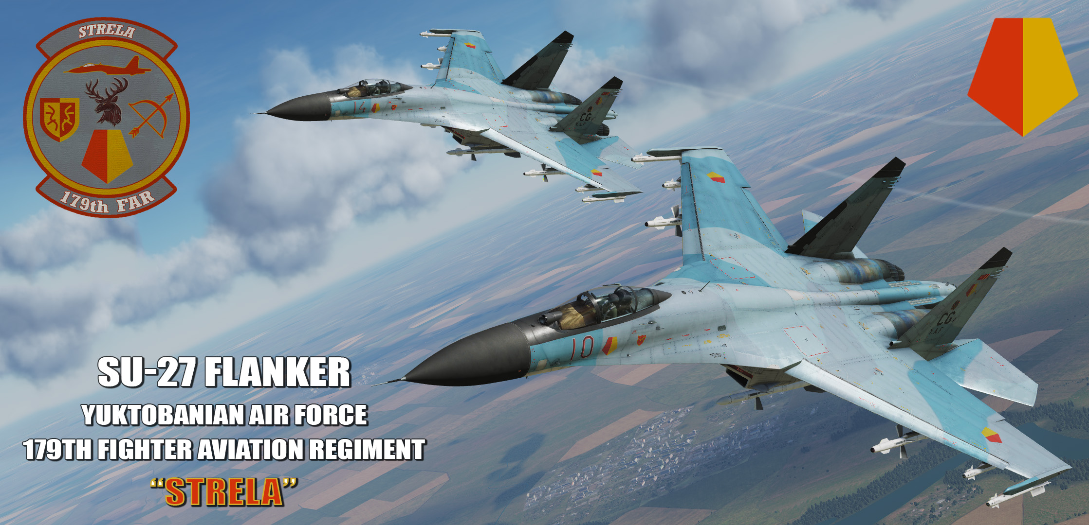 Ace Combat - Yuktobanian Air Force 179th Fighter Aviation Regiment "Strela" SU-27 Flanker 