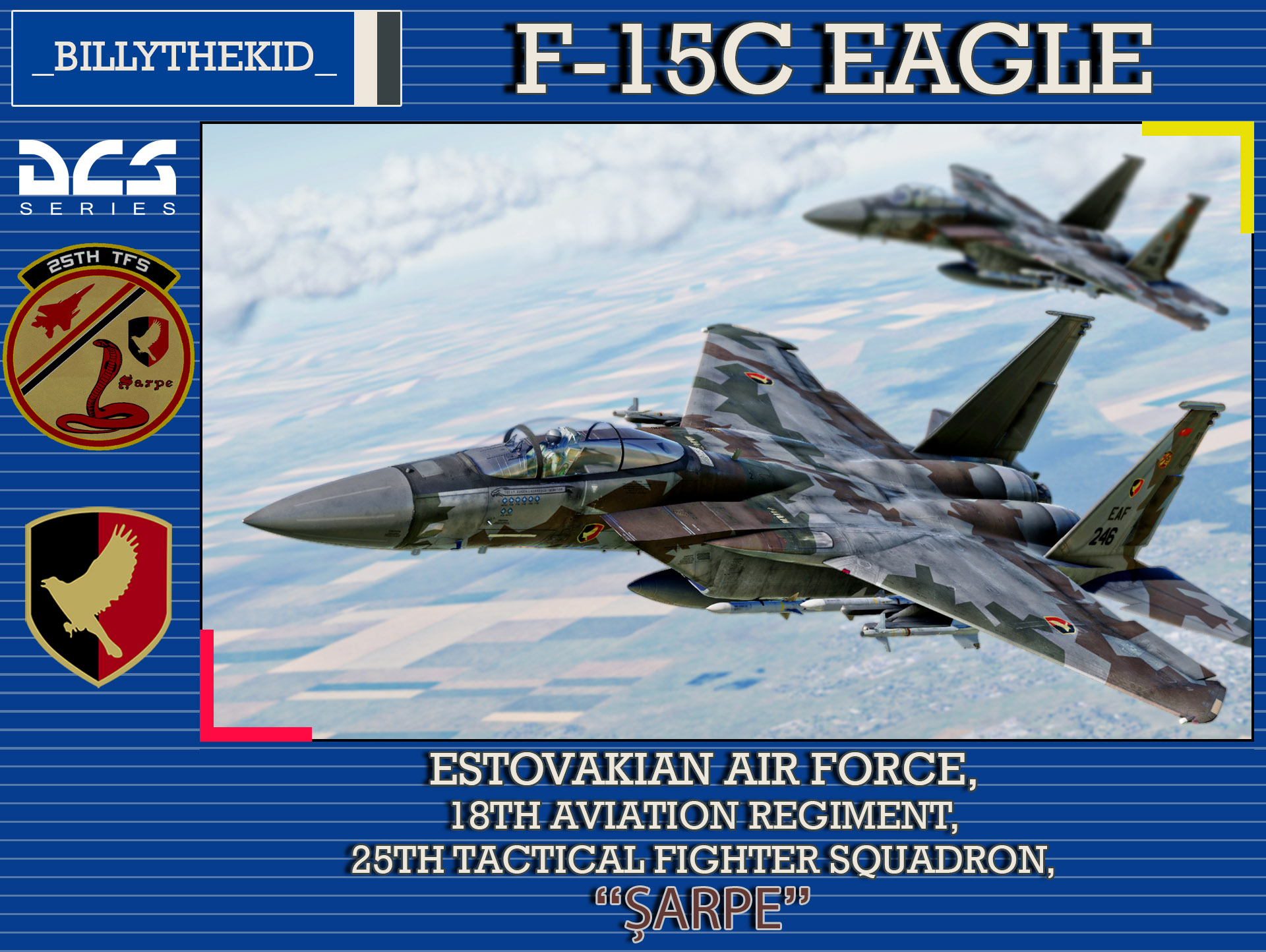 Ace Combat - Estovakian Air Force - 18th Aviation Regiment - 25th Tactical Fighter Squadron "Șarpe" F-15C Eagle