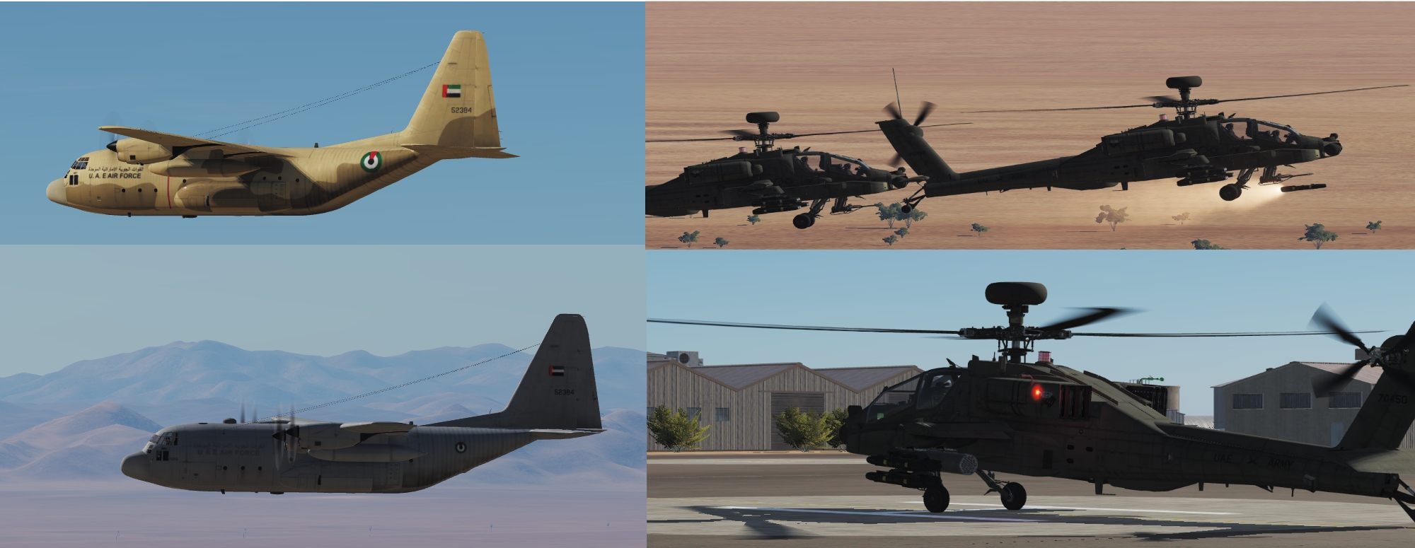 UAE C-130 Two Pack + UAE Army AH-64D