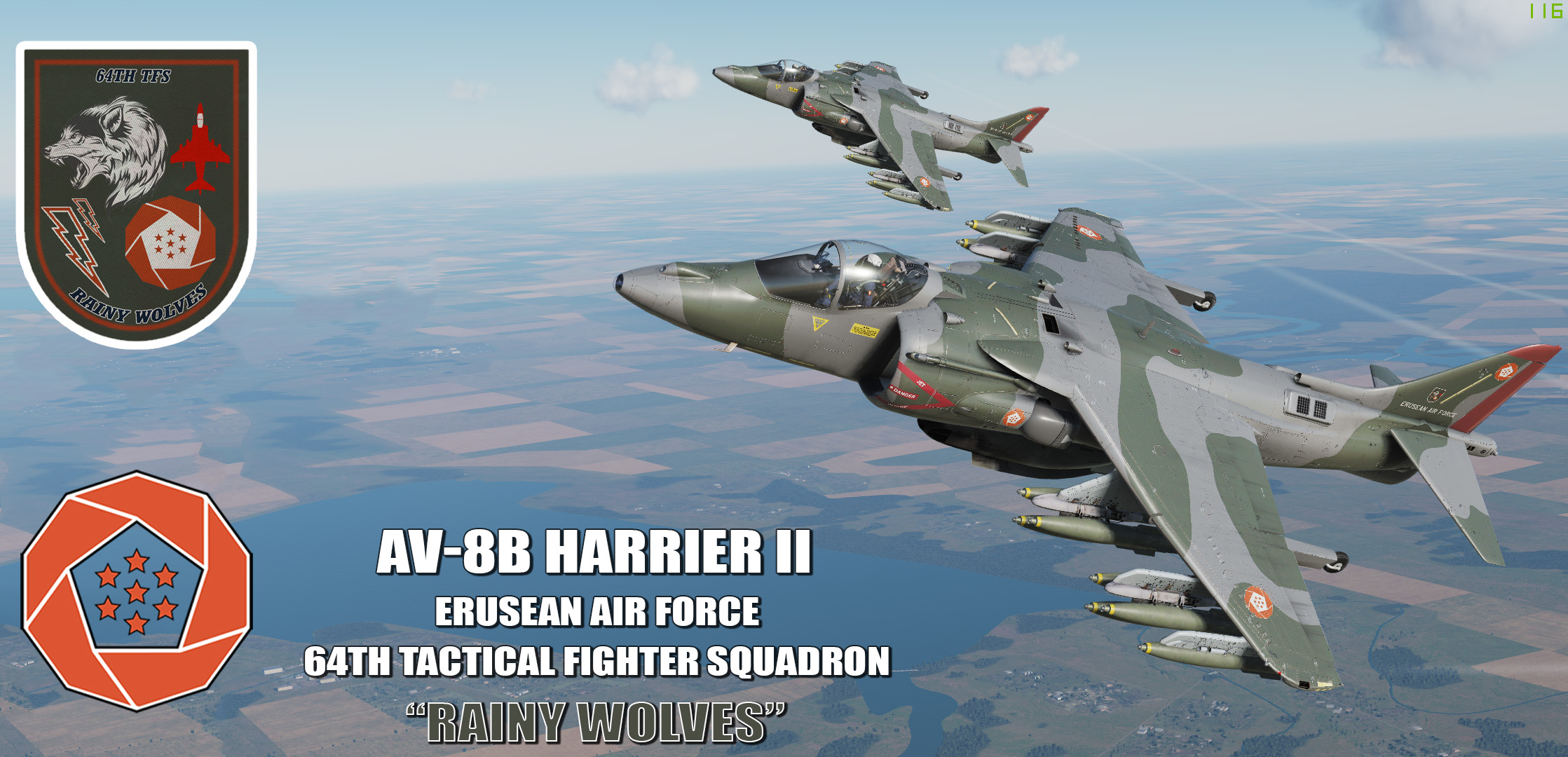 Ace Combat - Erusean Air Force 64th TFS "Rainy Wolves" AV8B Harrier II
