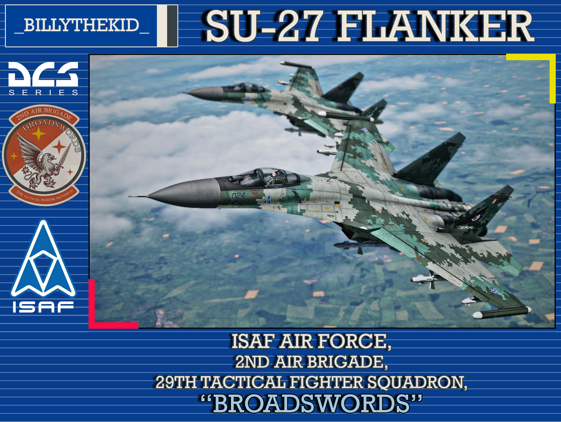 Ace Combat - ISAF Air Force - 2nd Air Brigade - 29th Tactical Fighter Squadron "Broadswords" SU-27 Flanker
