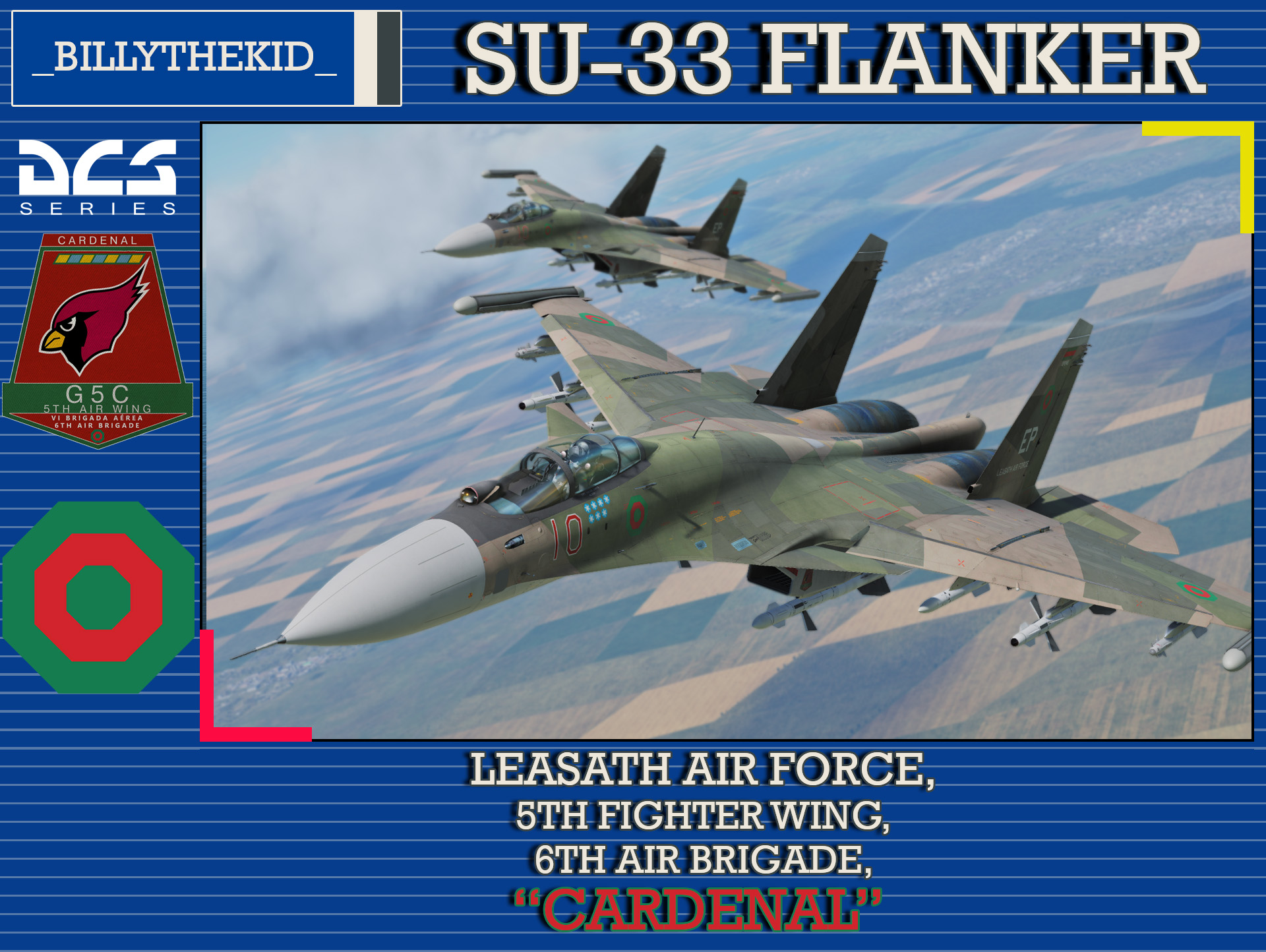 Ace Combat - Leasath Air Force 5th Fighter Wing, 6th Air Brigade "Cardenal" SU-33 Flanker