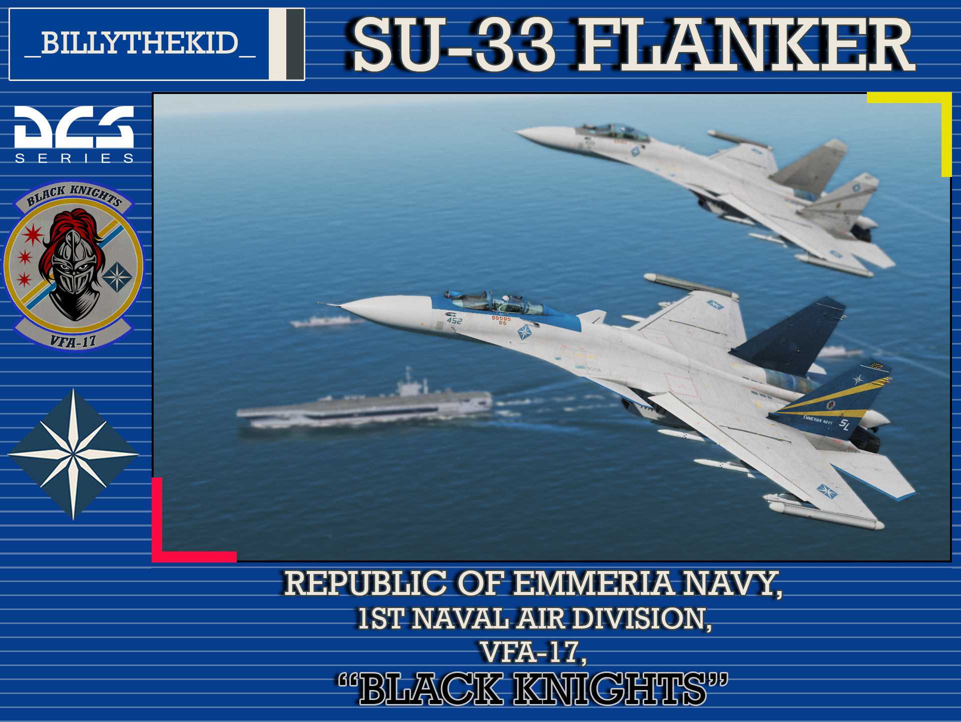 Ace Combat - Republic of Emmeria Navy - 1st Naval Air Division - VFA-17 "Black Knights" SU-33 Flanker