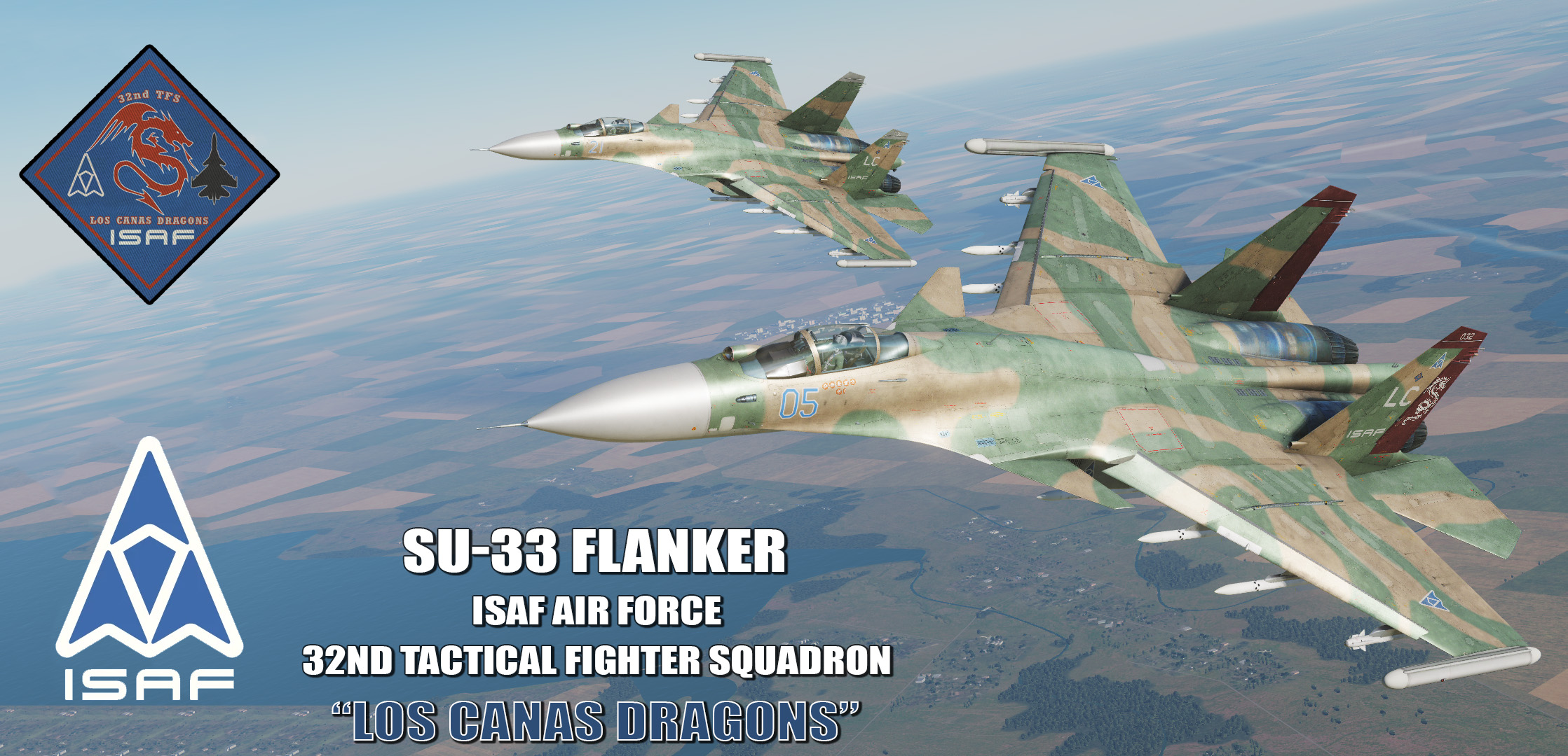 Ace Combat - ISAF Air Force 32nd Tactical Fighter Squadron "Los Canas Dragons" SU-33 Flanker