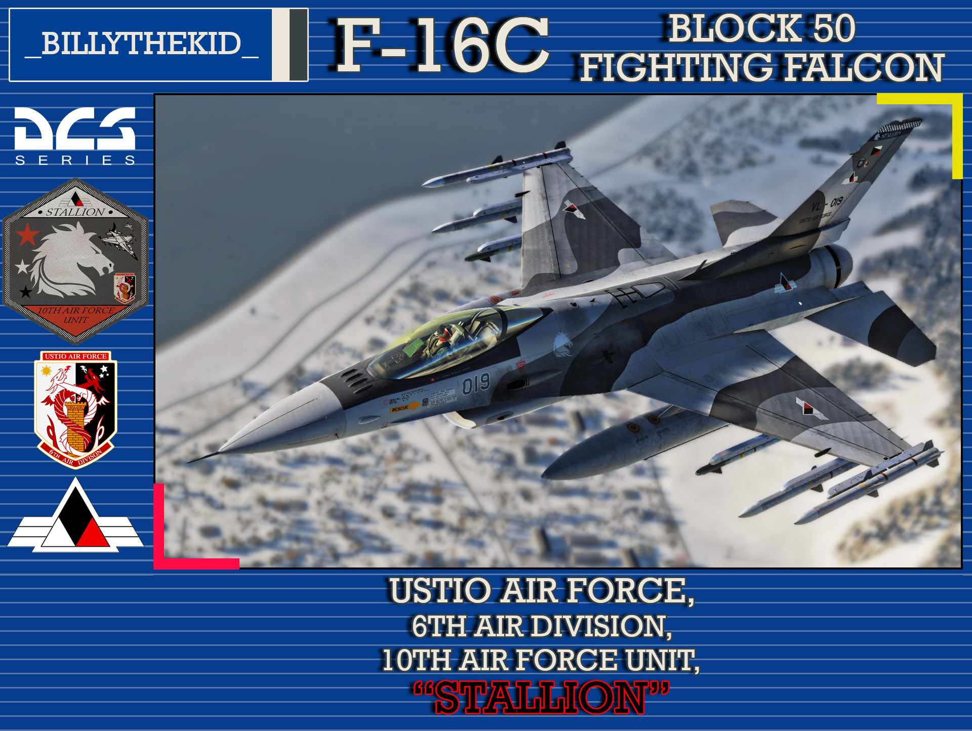 Ace Combat - Ustio Air Force, 6th Air Division - 10th Air Force Unit "Stallion" F-16C Block 50 Fighting Falcon