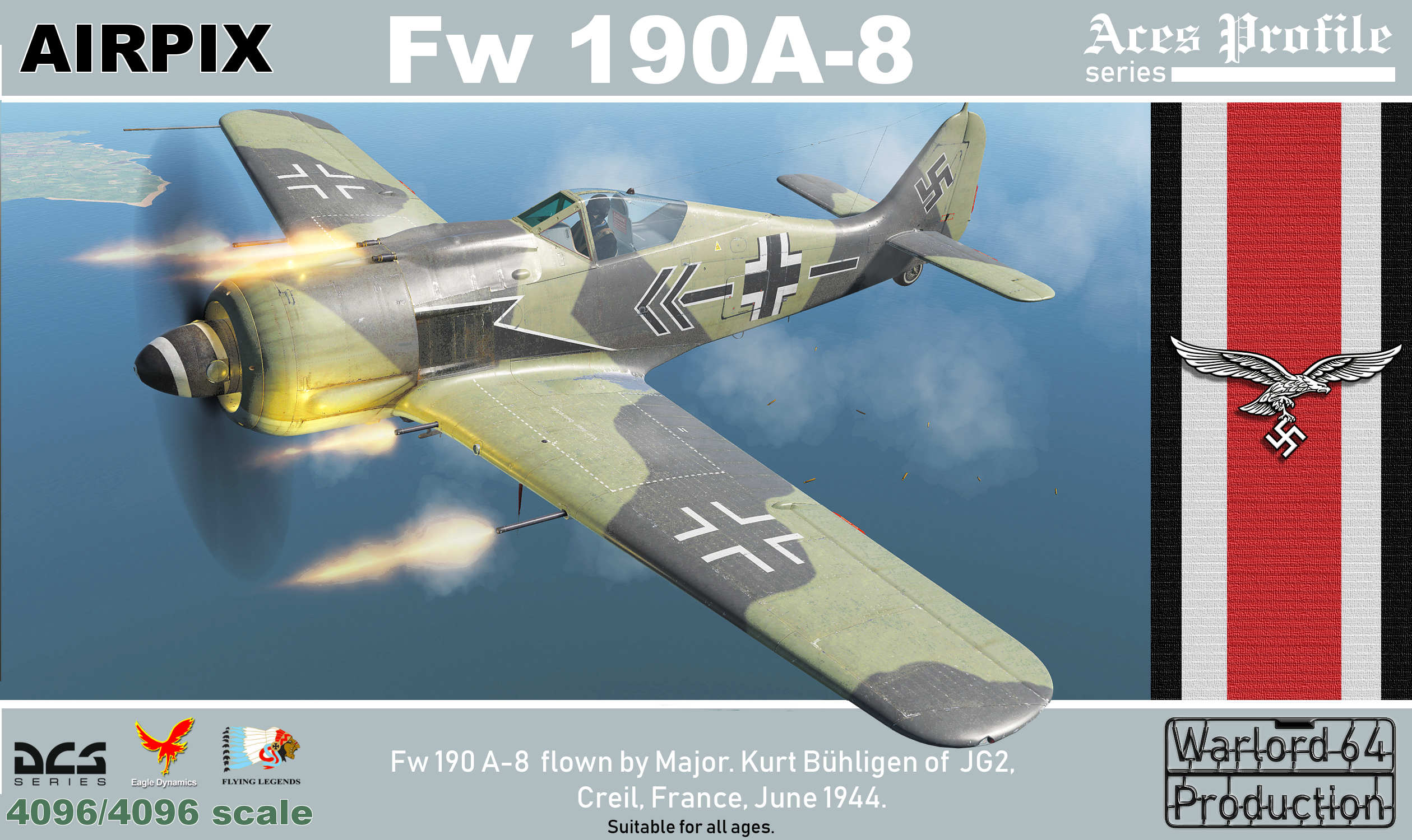 Fw190-A8 flown by Maj.Kurt Buhlingen of JG2 based at Creil,France July 1944.