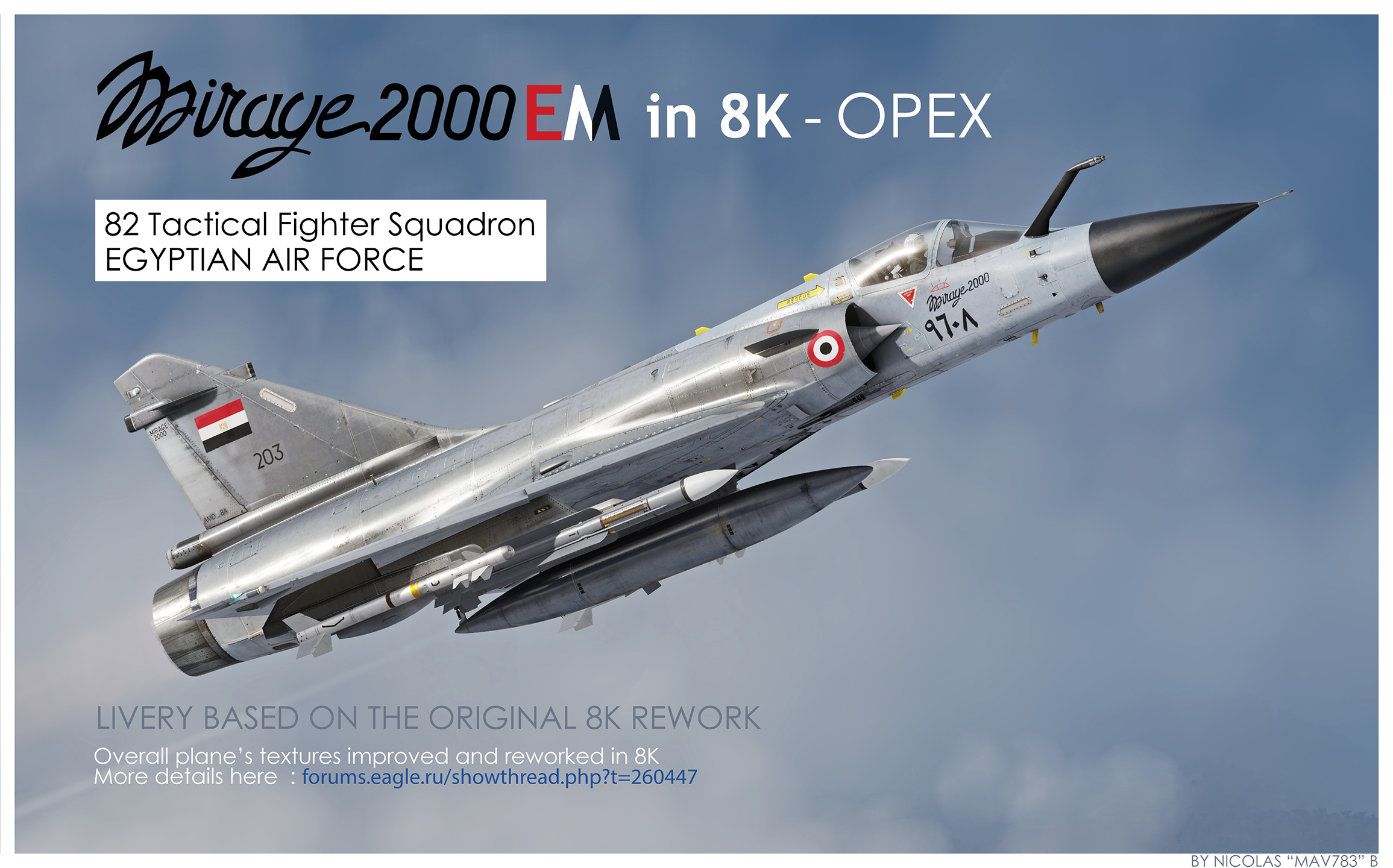 Egyptian Mirage 2000 EM (based on the "Mirage Reworked in 8K OPEX") - Updated v1.1