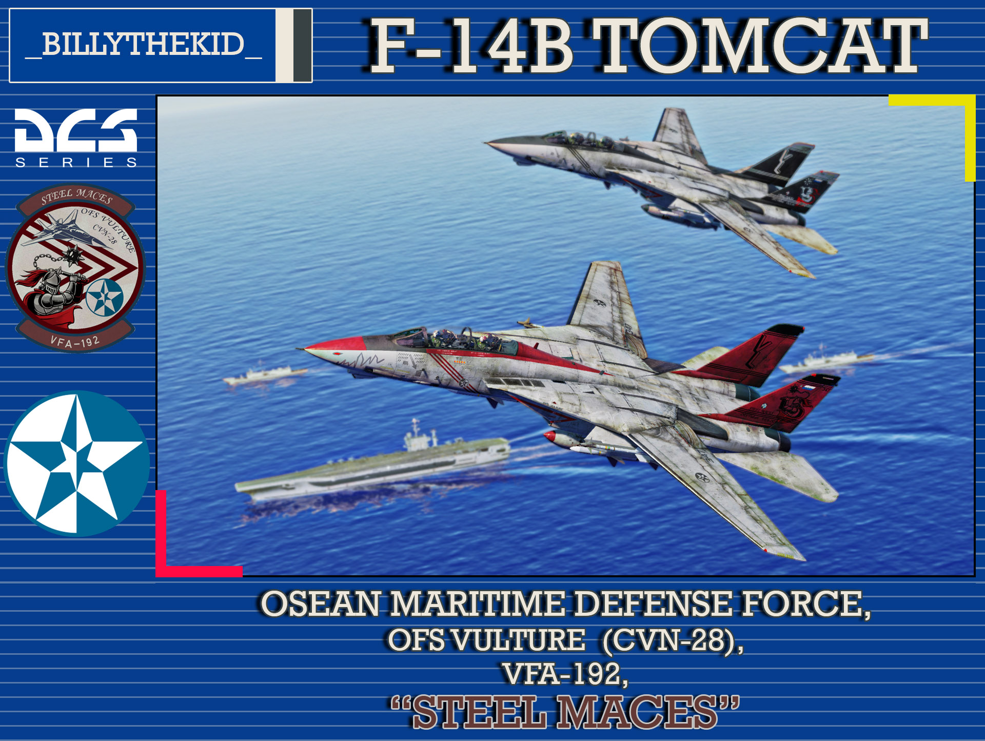 Ace Combat - Osean Maritime Defense Force - VFA-192 - "Steel Maces" F-14B Tomcat