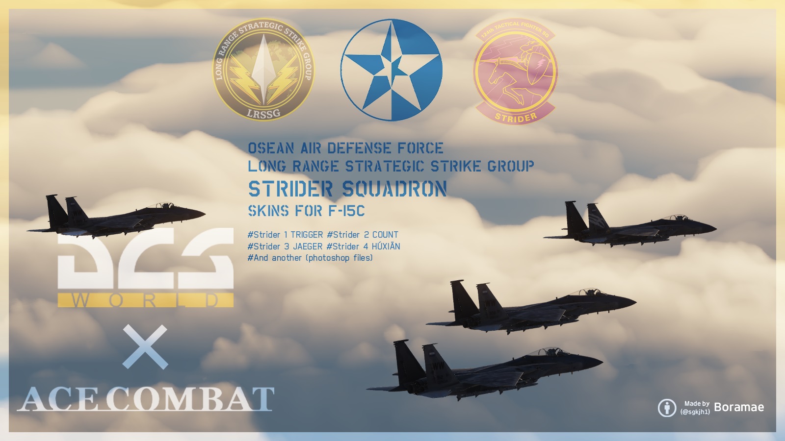 Ace Combat - Strider Squadron Skins for F-15C
