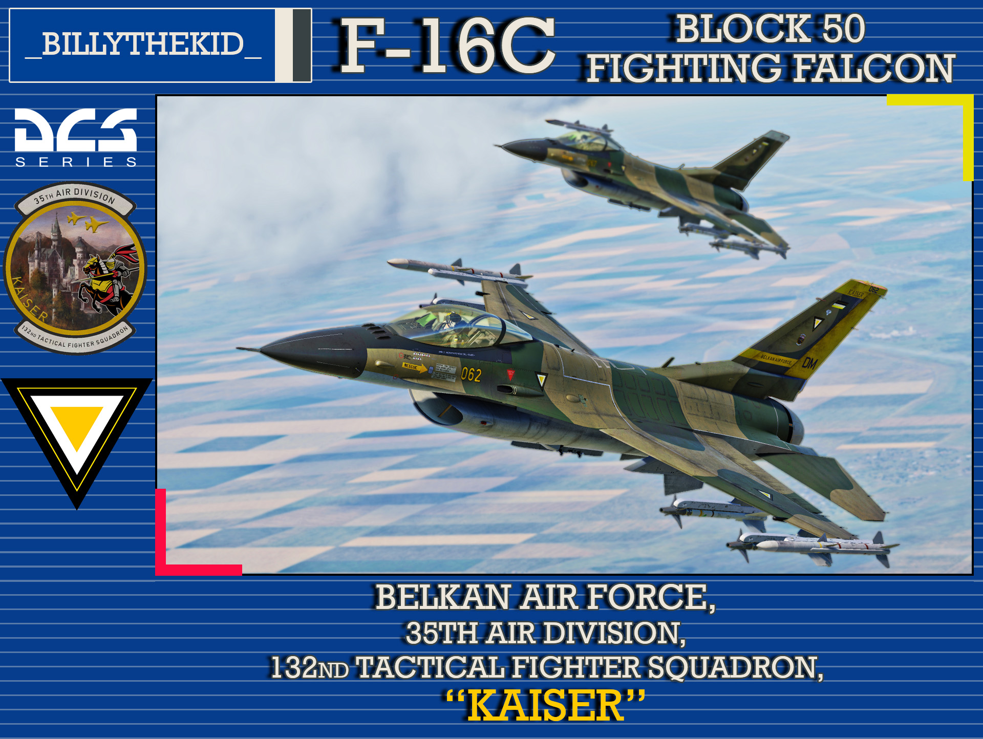 Ace Combat - Belkan Air Force 35th Air Division, 132nd Tactical Fighter Squadron "Kaiser" F-16C Block 50 Fighting Falcon