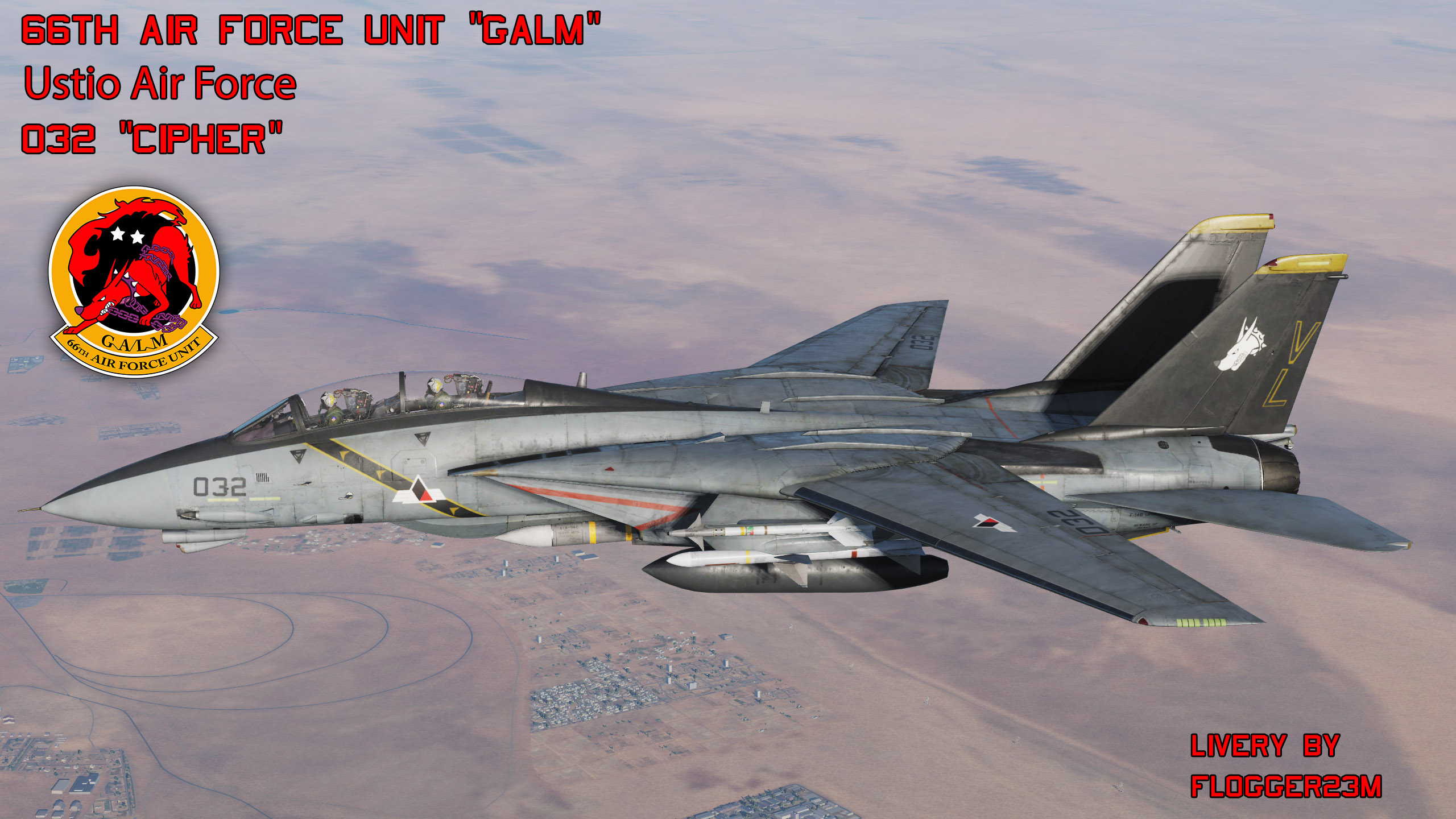 Galm Team 66th Air Force Unit 032 Cipher - Livery for F-14B - By Flogger23m