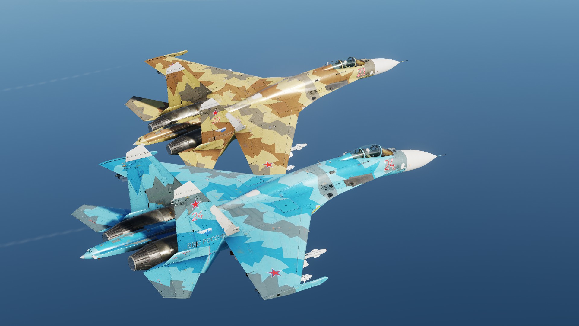 Su-27 Fractal Camo (Blue + Desert) + Custom Roughmet upgrade v1.1 (Reupload)
