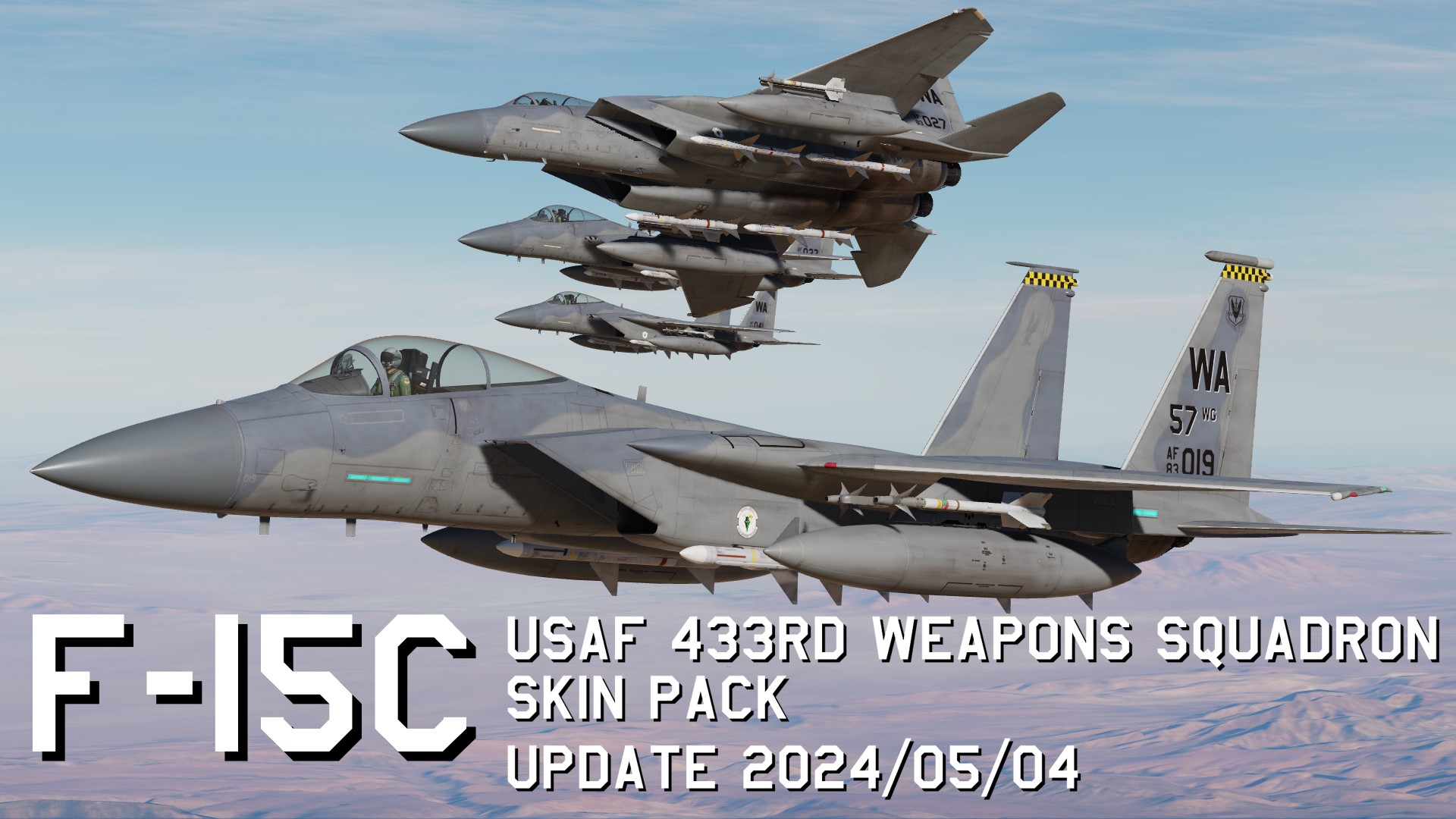 F-15C USAF 433rd Weapons Squadron 4K Skin Pack update 2024/05/04