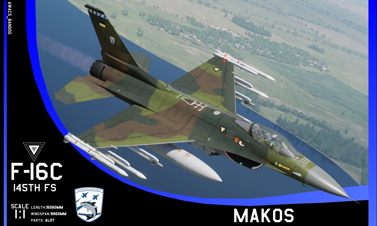Ace Combat - Belkan Air Force 145th Fighter Squadron "Makos" F-16C