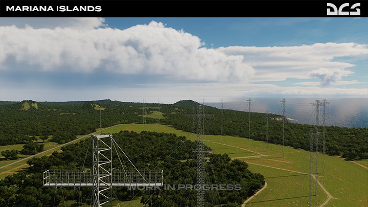 Antenna array along the central west coast of the island