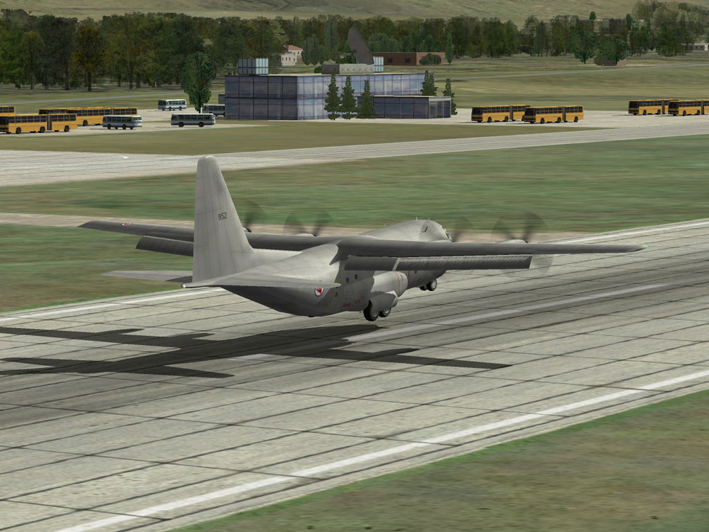 Посадка с боковым ветром C-130