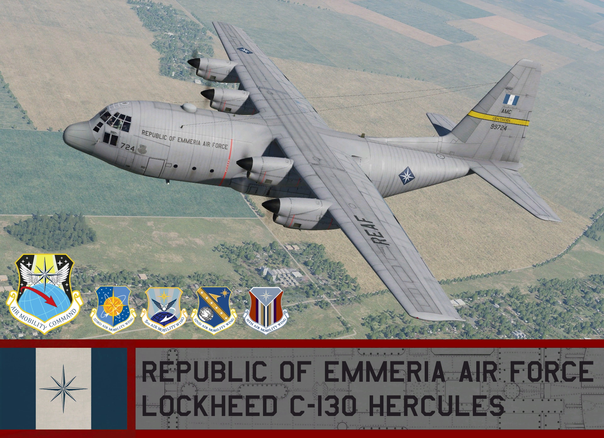 Republic of Emmeria Air Force C-130 Hercules (AI) - Ace Combat 6 (AMC)