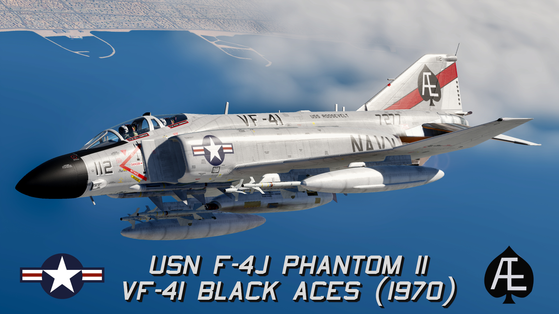 USN F-4J Phantom II VF-41 Black Aces BuNo 157277 circa 1970 (VSN F-4B/C)