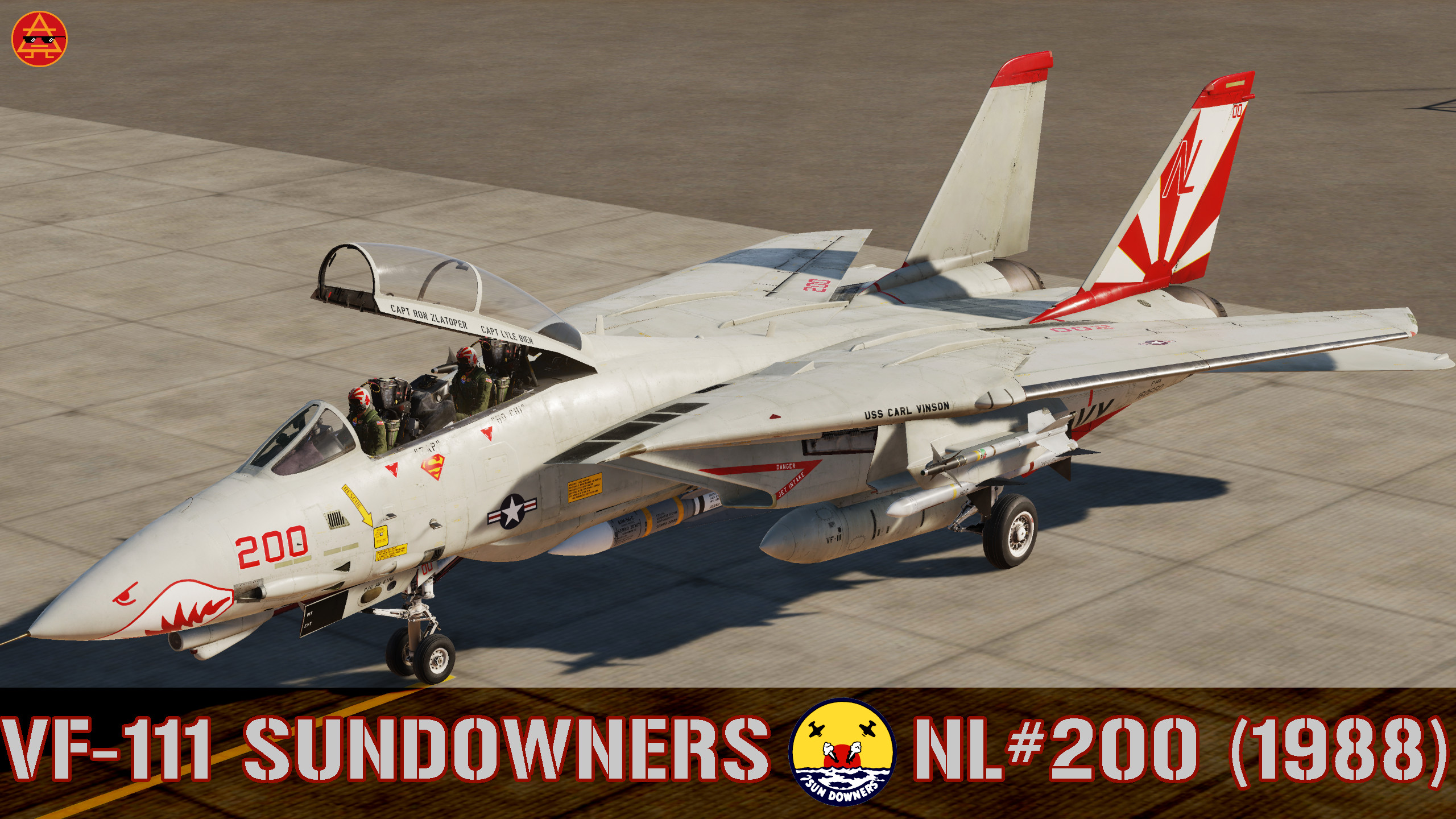 VF-111 "SUNDOWNERS" NL#200 "Super CAG" - 1988 (F-14A)