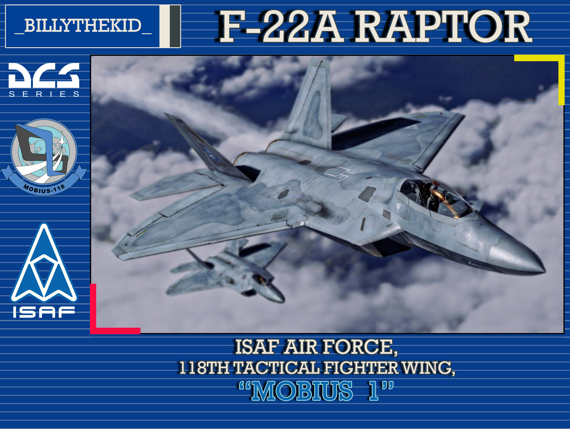 Ace Combat - ISAF Air Force - 118th Tactical Fighter Wing "Mobius 1" F-22A Raptor