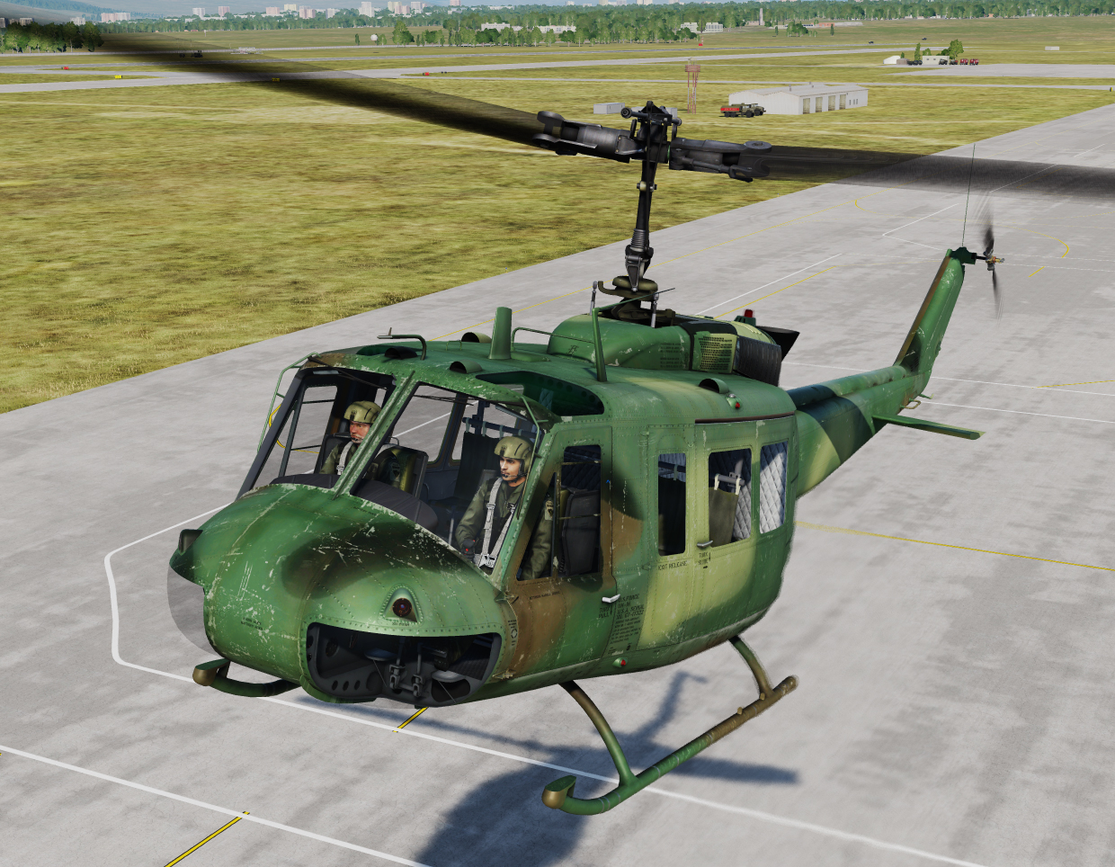 Retired Vietnam UH-1H Huey " WORN CAMO"
