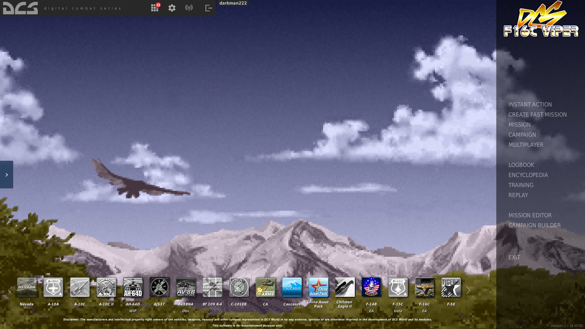 Strike Commander Retro Menu Theme with Music and loading screen