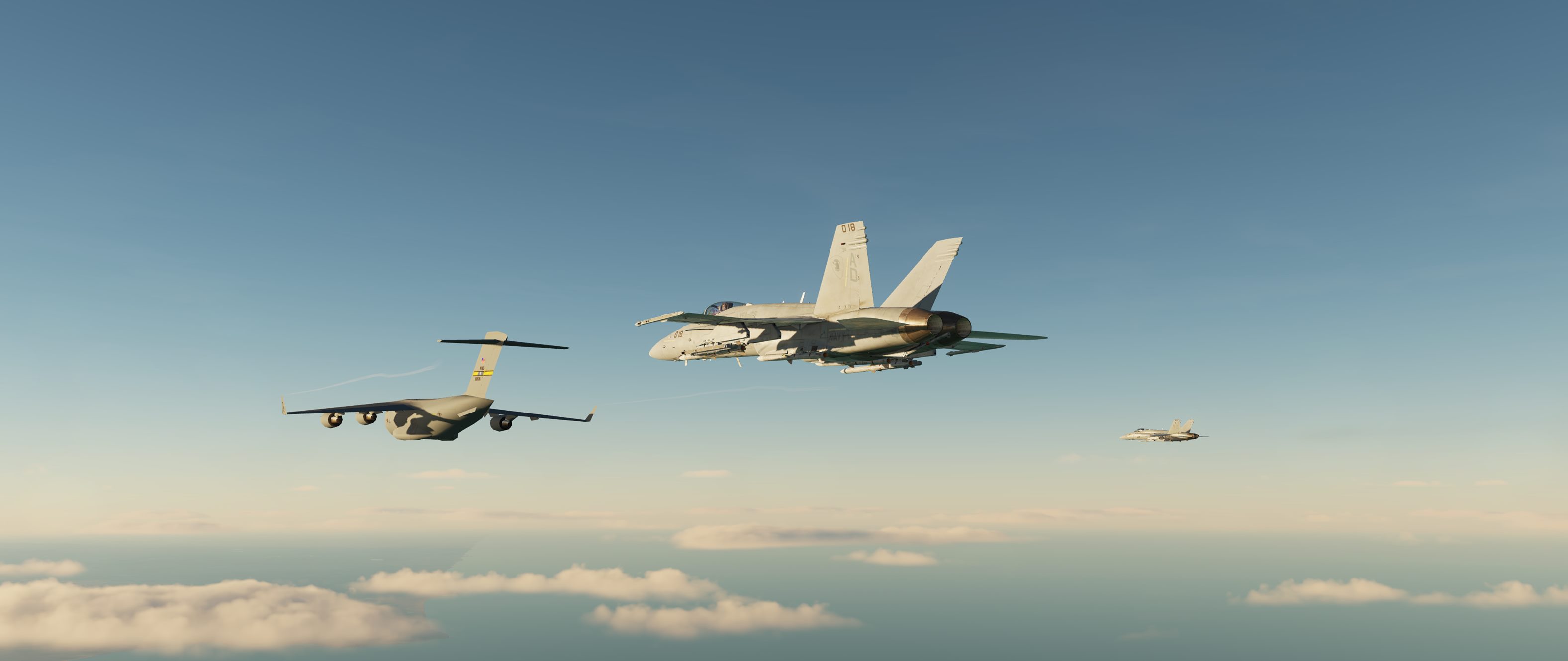 C-17 Escort Mission F-16 F-18 or F-14