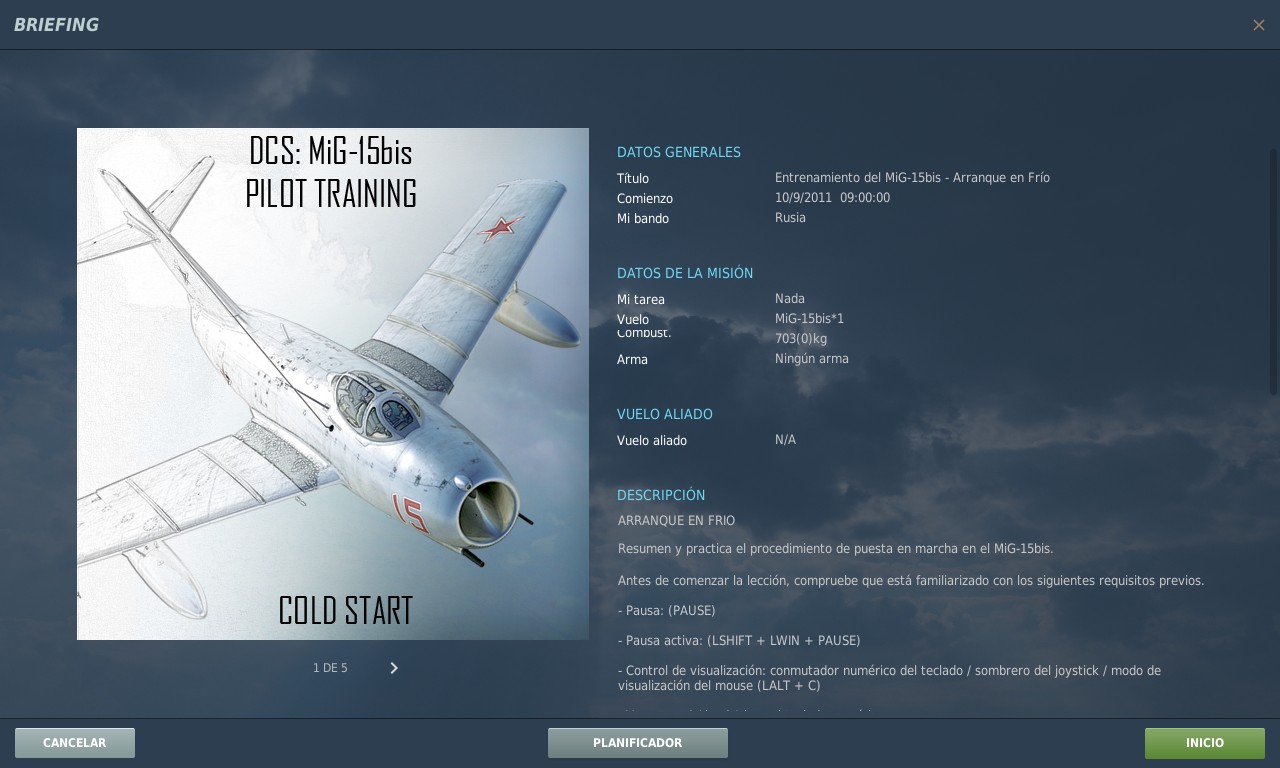 Misiones de Entrenamiento de DCS MiG-15bis en español