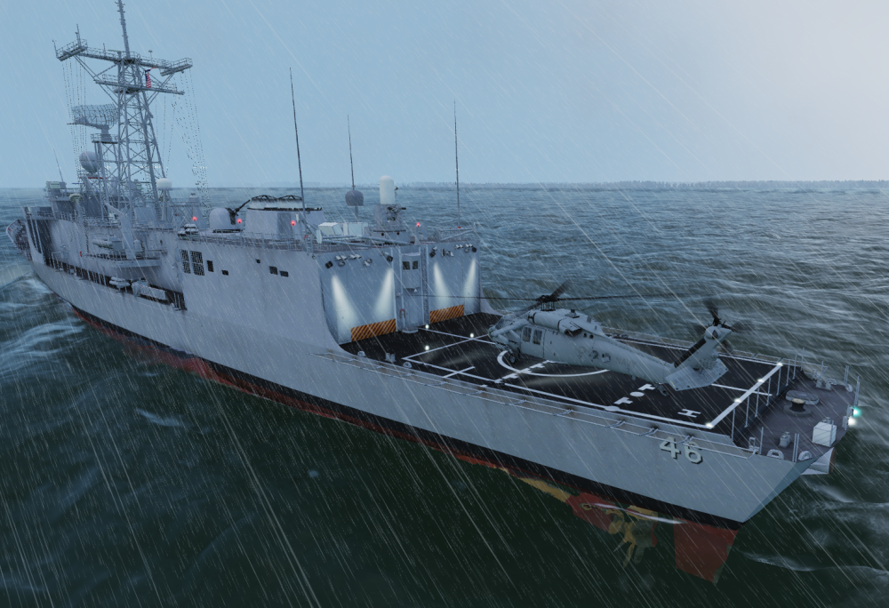 Helicopter Ship Landing in Bad Severe Weather