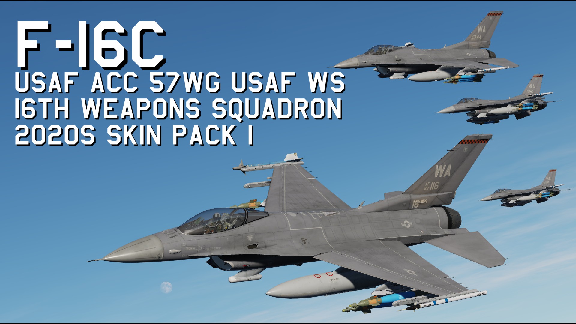 USAF ACC F-16C 57WG USAF WS 16th Weapons Squadron 2020s Skin Pack 1