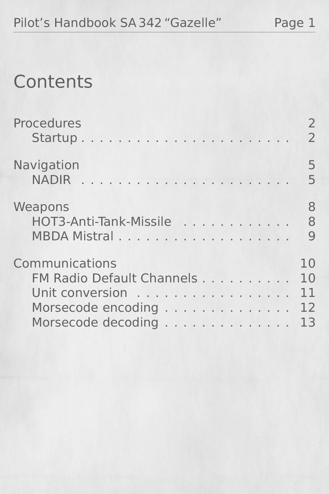 SA342 Pilot's Manual (Kneeboard) REV3