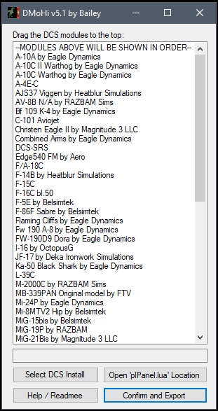 DCS Module Hider (DMoHi) v5.3 by Bailey (Mossie update)