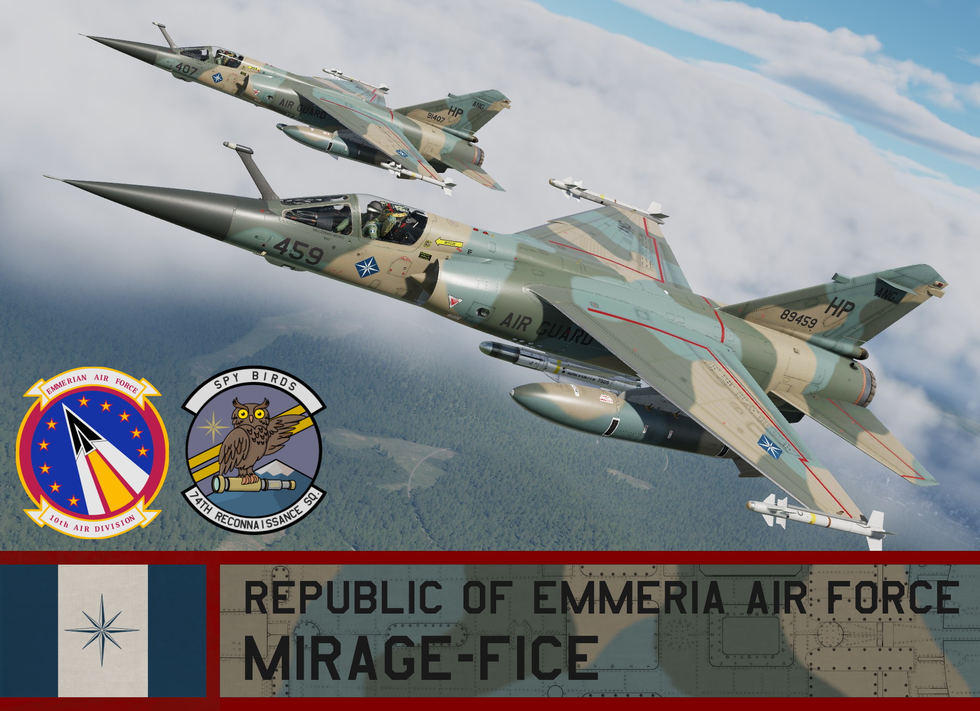 Republic of Emmeria Air Force, Air National Guard, Mirage-F1CR, Ace Combat 6, (10th Air Division, 74th Reconnaissance Squadron)