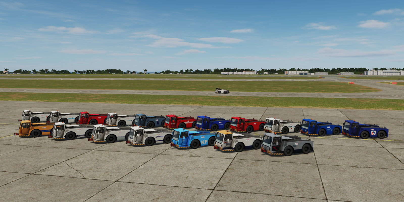 Civil airlines' Liveries skinpack for B600 Tug in Massun92's Asset Pack (M92) rev2