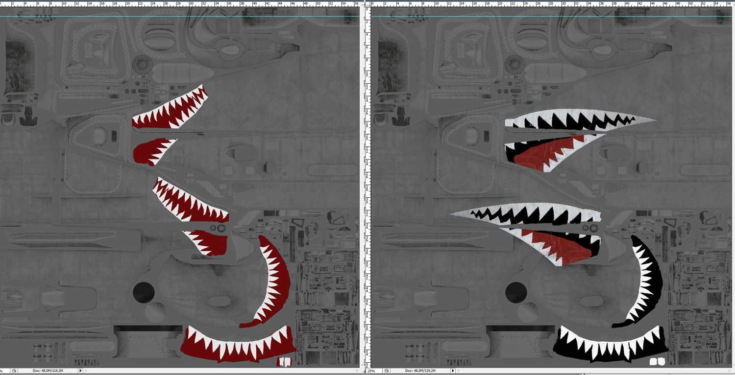 PSD Template Paint Kit Shark Mouth Mi-24p