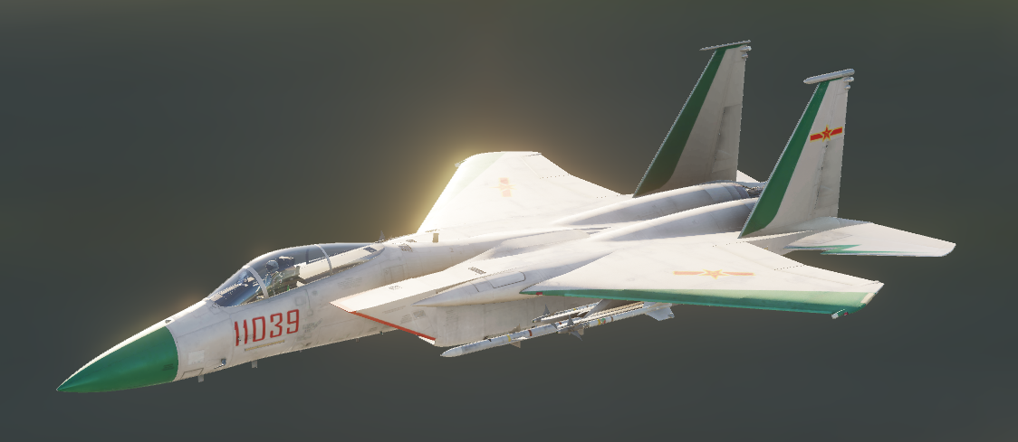  PLA AirForce old standard skin for F-15C中国空军旧式白身绿头涂装