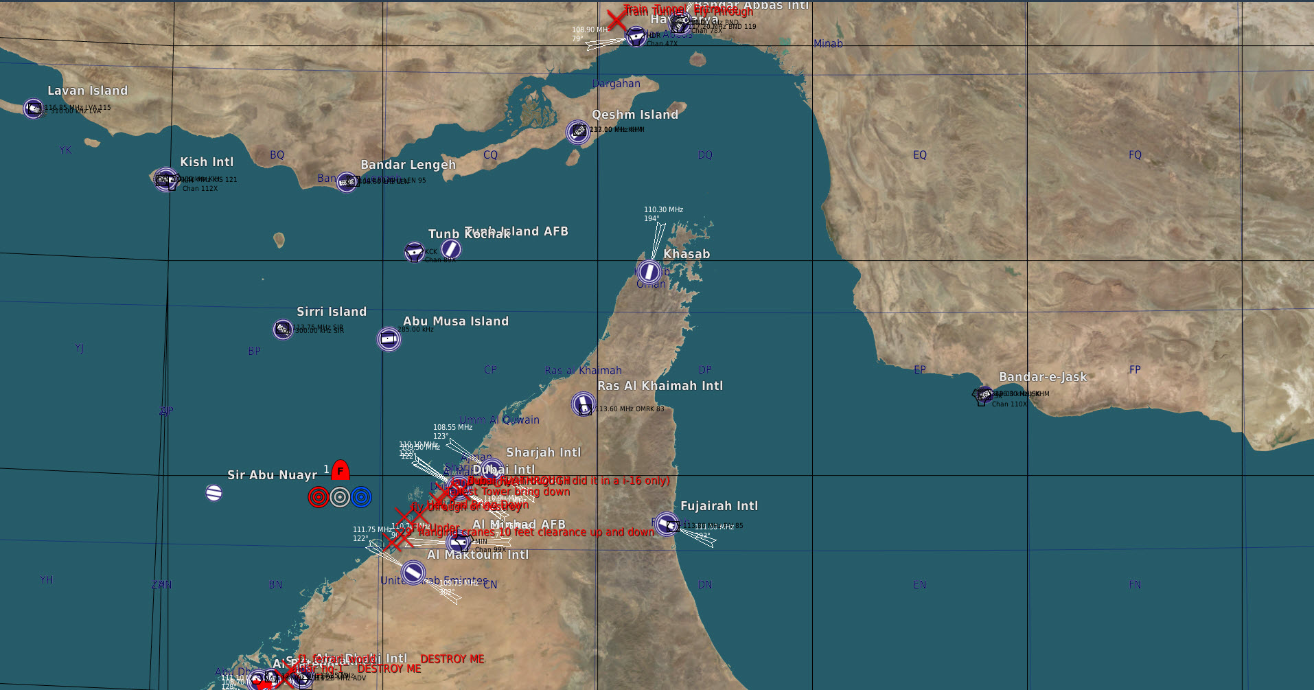 Persian Gulf  Places that are of interest in that You can bomb or collapse or fly under or through 
