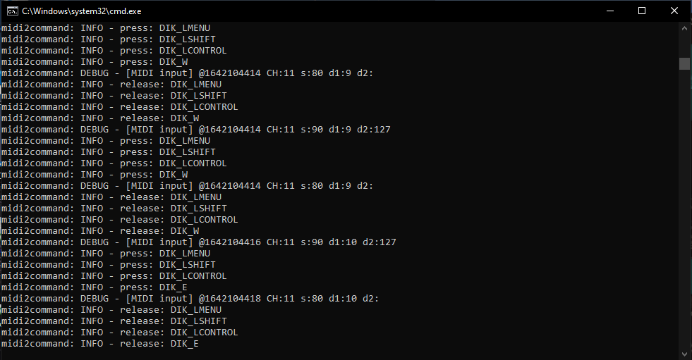 midi2keystroke x-touch-mini virtual keys input for DCS