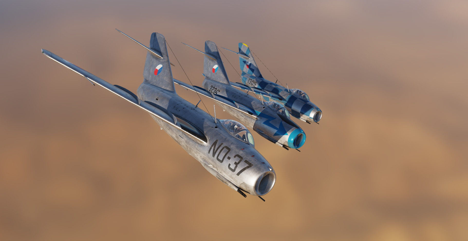 Czechoslovak fighters MiG-15 - NO-37, 3213, 3233, 3234, 1303