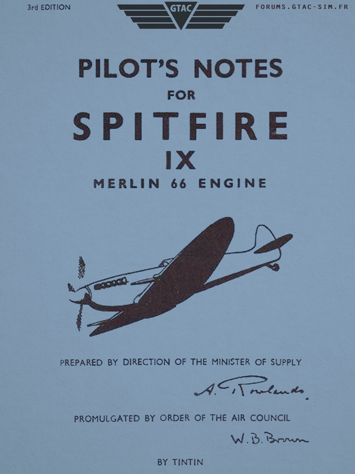 Checklist Spitfire pour Kneeboard