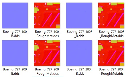 Boeing 727 Common Normal map / RoughMet Textures pack for Civil Aircraft Mod Rev4