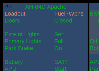AH-64 Apache Quickstart Kneeboard Checklist v1.7