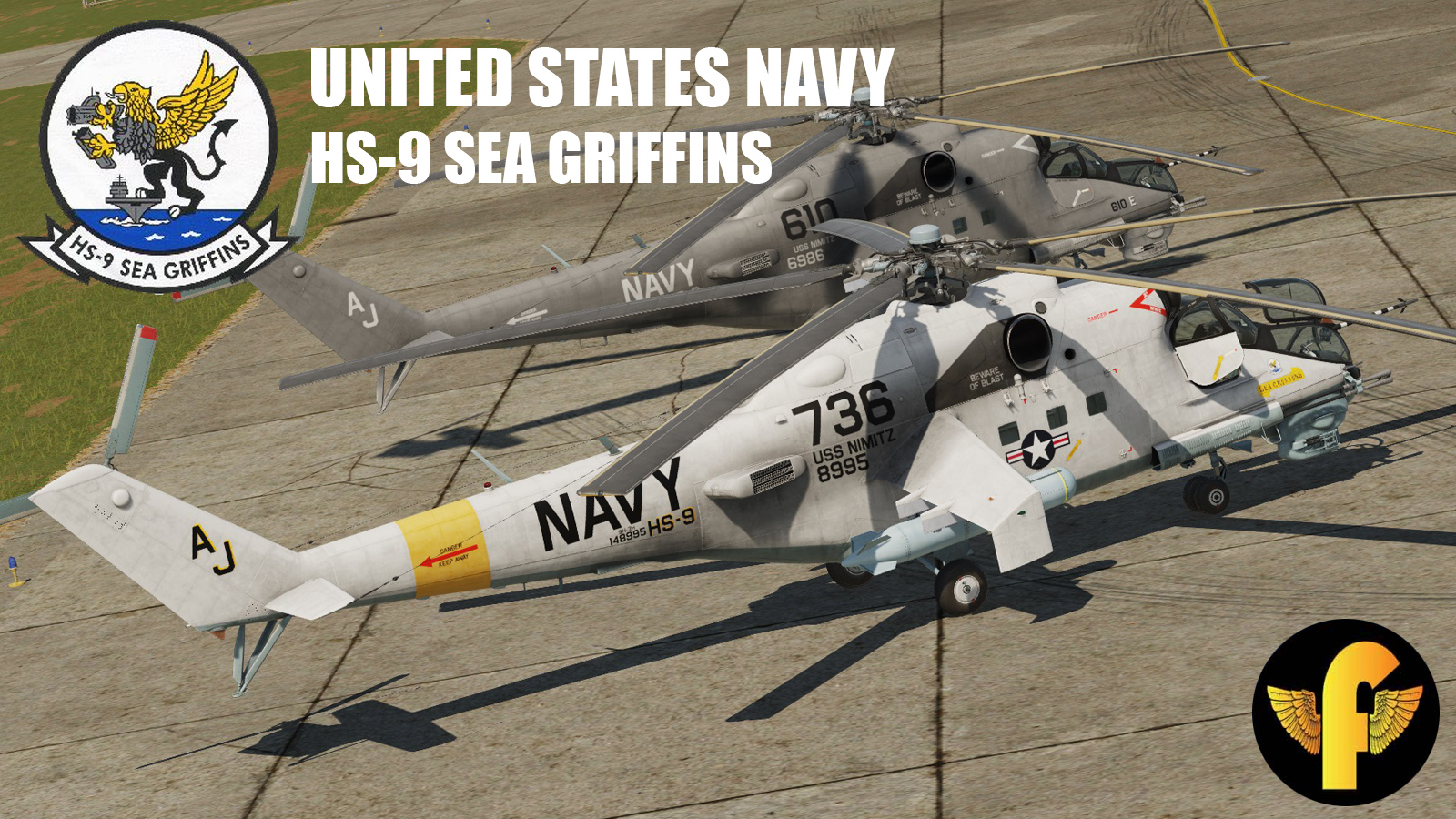 HS-9 Sea Griffins SH-3H and Clean US Navy Fictive